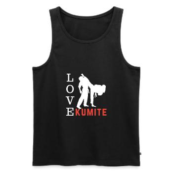 kumite love - karate gift idea - Men's Premium Organic Tank Top - black - Front - AI Model Male 178 light (178cm)