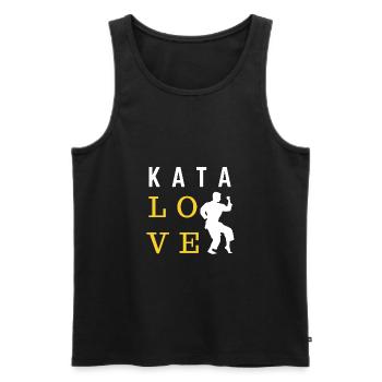 Kata Liebe - Karate Geschenkidee - Männer Premium Bio Tank Top - Schwarz - Vorne - AI Model Male 178 light (178cm)