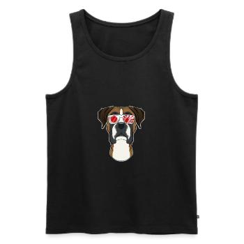 Boxer Japan Sunglasses I Japanese Flag - Männer Premium Bio Tank Top - Schwarz - Vorne - Michal (187cm)