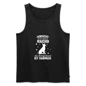 Lustiges Schäferhund Frauchen Motiv Hundeschule - Männer Premium Bio Tank Top - Schwarz - Vorne - AI Model Male 178 light (178cm)