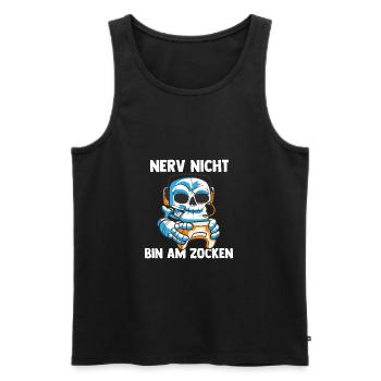 Nerv Nicht Bin Am Zocken Skelett - Computer Spiele - Männer Premium Bio Tank Top - Schwarz - Vorne - AI Model Male 178 light (178cm)