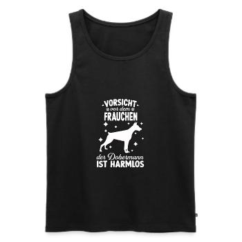 Lustiges Dobermann Hundesport Hundeliebe Frauchen - Männer Premium Bio Tank Top - Schwarz - Vorne - Michal (187cm)