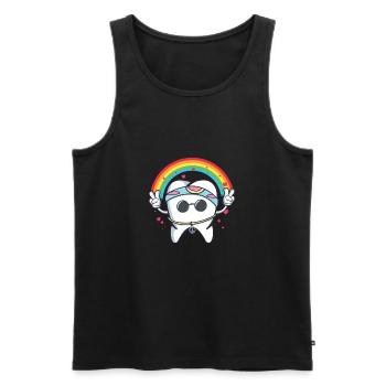 Cute Hippie Tooth Dentist Gift - Männer Premium Bio Tank Top - Schwarz - Vorne - Michal (187cm)