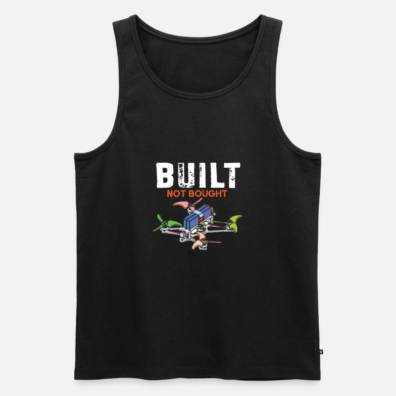 Cartoon FPV Drone Pilot Freestyle - Männer Premium Bio Tank Top - Schwarz