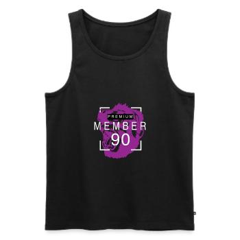 Gamer Team Shirt 90 Ninety - Design: PurpleGorill - Männer Premium Bio Tank Top - Schwarz - Vorne - Michal (187cm)
