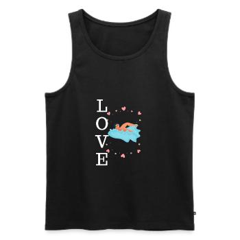 Comedy Swimming - Men's Premium Organic Tank Top - black - Front - AI Model Male 178 light (178cm)
