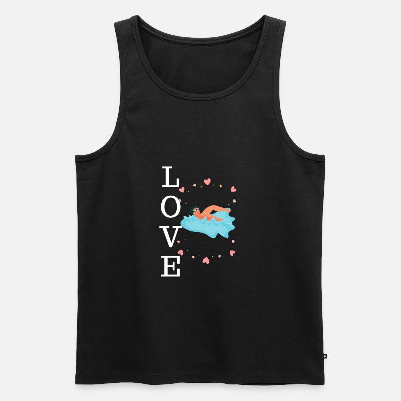 Comedy Schwimmen - Männer Premium Bio Tank Top - Schwarz