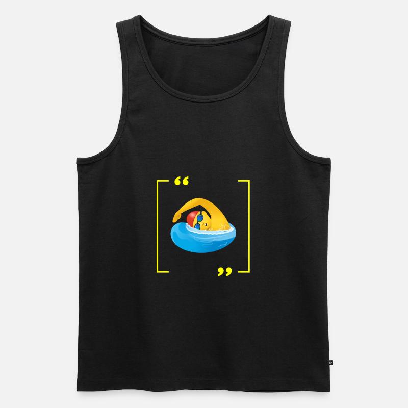 Comedy Schwimmen - Männer Premium Bio Tank Top - Schwarz