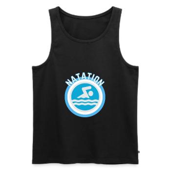Schwimmbad - Männer Premium Bio Tank Top - Schwarz - Vorne - AI Model Male 178 light (178cm)