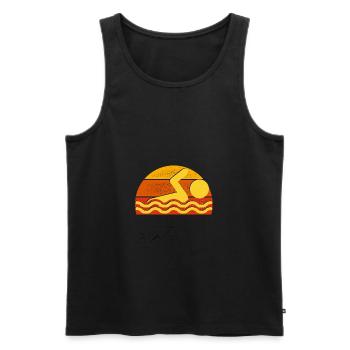 vintage swimming - Men's Premium Organic Tank Top - black - Front - AI Model Male 178 light (178cm)