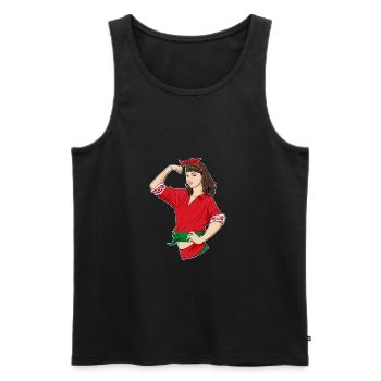 Belarus Girl Unbreakable I Belarus Heritage I - Männer Premium Bio Tank Top - Schwarz - Vorne - Michal (187cm)