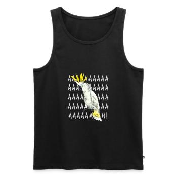 Funny Cockatoo Parrot Art - Männer Premium Bio Tank Top - Schwarz - Vorne - Michal (187cm)