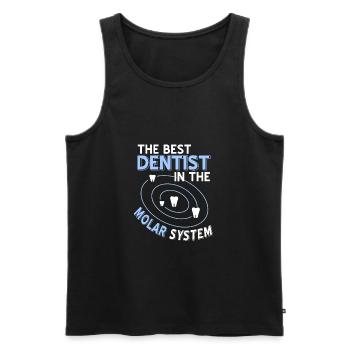 The Best Dentist In The Molar System Funny Present - Men's Premium Organic Tank Top - black - Front - AI Model Male 178 light (178cm)
