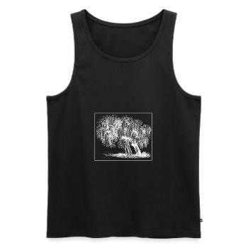 Tree - Men's Premium Organic Tank Top - black - Front - AI Model Male 178 light (178cm)