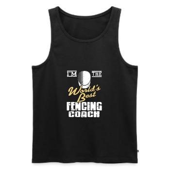 I'm The World's Best Fencing Coach Vintage Tea - Men's Premium Organic Tank Top - black - Front - Michal (187cm)