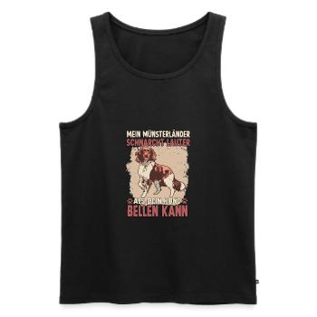 Kleiner Münsterländer Hundeliebhaber Münsterländer - Männer Premium Bio Tank Top - Schwarz - Vorne - Michal (187cm)