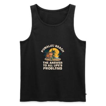 Punaluu Beach Answer To All Life's Problems - Männer Premium Bio Tank Top - Schwarz - Vorne - Michal (187cm)