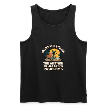 Mansion Beach Answer To All Life's Problems - Männer Premium Bio Tank Top - Schwarz - Vorne - Michal (187cm)