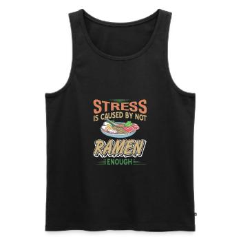 Stress Is Caused By Not Ramen Enough Funny Tea - Men's Premium Organic Tank Top - black - Front - AI Model Male 178 light (178cm)