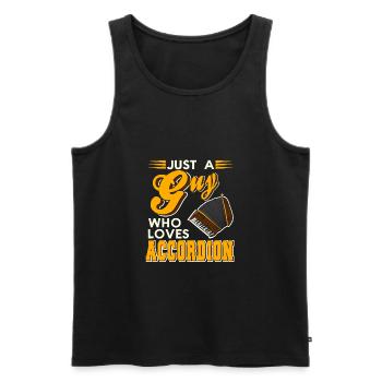 Juste un gars qui aime l’accordéon T-Shirt génial - Débardeur bio Premium Homme - noir - Devant - Michal (187cm)