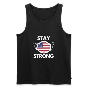 Stay Strong American Flag USA - Men's Premium Organic Tank Top - black - Front - Michal (187cm)