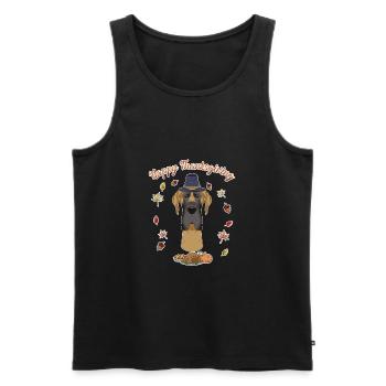Joyeux Thanksgiving I Amoureux des chiens I Grand Danois - Débardeur bio Premium Homme - noir - Devant - Michal (187cm)