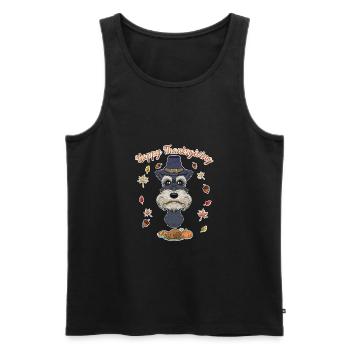 Happy Thanksgiving I Dog Lover I Miniature - Männer Premium Bio Tank Top - Schwarz - Vorne - Michal (187cm)