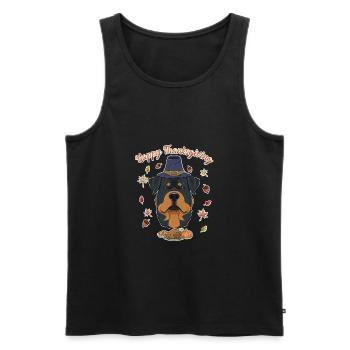 Joyeux Thanksgiving I Amoureux des chiens I Rottweiler - Débardeur bio Premium Homme - noir - Devant - Michal (187cm)