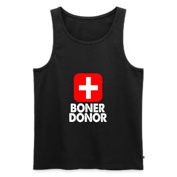 Boner Donor - Men's Premium Organic Tank Top - black - Front - Michal (187cm)