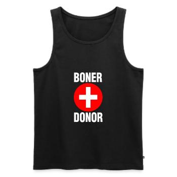 Boner Donor Funny Men's - Men's Premium Organic Tank Top - black - Front - Michal (187cm)