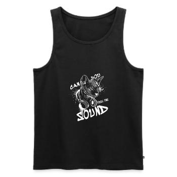 Können Sie den Klang spüren - Männer Premium Bio Tank Top - Schwarz - Vorne - AI Model Male 178 light (178cm)