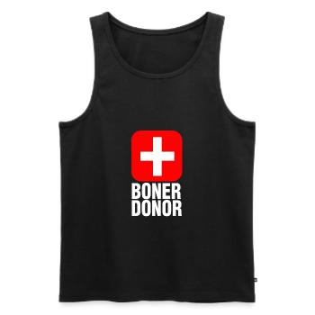 Boner Donor - Men's Premium Organic Tank Top - black - Front - Michal (187cm)