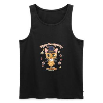 Bengal Cat Lover I Happy Thanksgiving - Männer Premium Bio Tank Top - Schwarz - Vorne - Michal (187cm)
