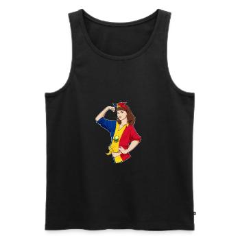 Romanian Girl Unbreakable I Romanian Heritage I - Men's Premium Organic Tank Top - black - Front - AI Model Male 178 light (178cm)