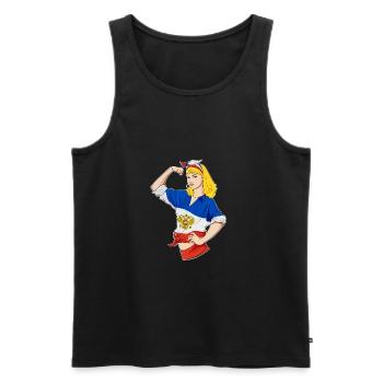 Russian Girl Unbreakable I Russian Heritage I - Männer Premium Bio Tank Top - Schwarz - Vorne - Michal (187cm)