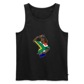 Fille sud-africaine Incassable I Heritage South - Débardeur bio Premium Homme - noir - Devant - Michal (187cm)