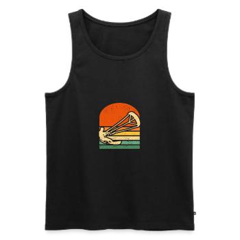 Kitesurfen Retro Vintage Surfbrett Kiteboard Kite - Männer Premium Bio Tank Top - Schwarz - Vorne - Michal (187cm)