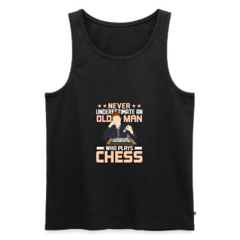 Never Underestimate An Old Man Who Plays Chess Boa - Männer Premium Bio Tank Top - Schwarz - Vorne - Michal (187cm)