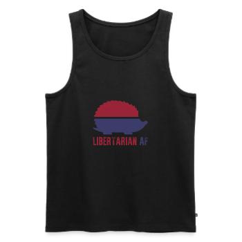 Libertarian AF - Men's Premium Organic Tank Top - black - Front - Michal (187cm)