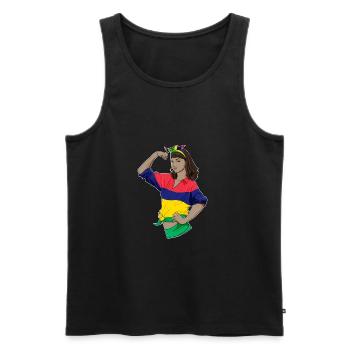 Mauritius Girl Unbreakable Mauritius Heritage - Men's Premium Organic Tank Top - black - Front - AI Model Male 178 light (178cm)