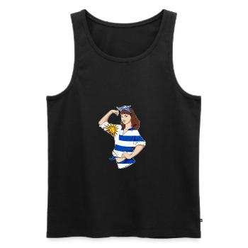 Uruguay Girl Unbreakable I Uruguay Héritage I - Débardeur bio Premium Homme - noir - Devant - Michal (187cm)