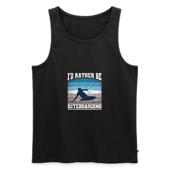 I'd rather Kiteboarding Funny Kitesurfing - Men's Premium Organic Tank Top - black - Front - Michal (187cm)