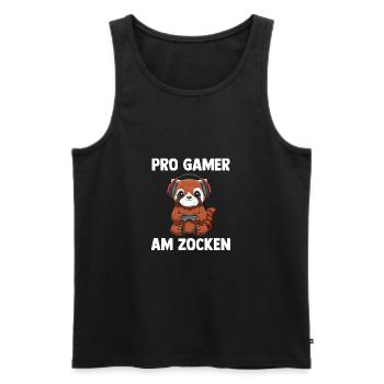 Pro Gamer Am Zocken - Computer Videospiele Gaming - Männer Premium Bio Tank Top - Schwarz - Vorne - Michal (187cm)