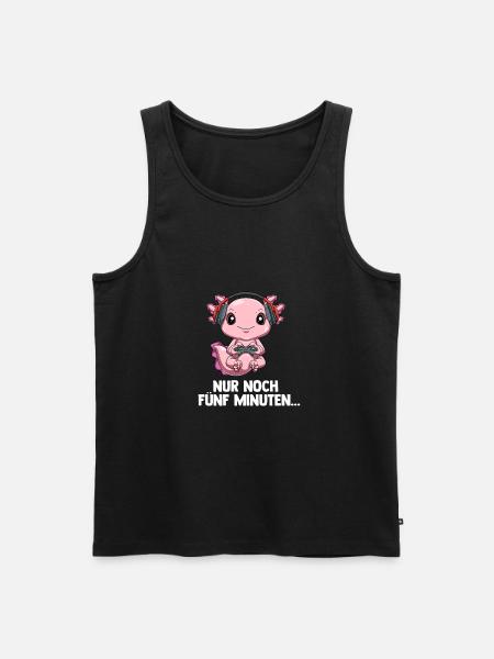 Streamen Videospiele Axolotl - Computer Spiele - Männer Premium Bio Tank Top - Schwarz