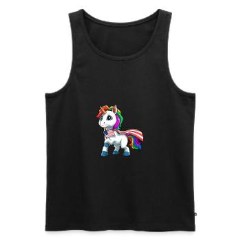 Einhorn 4. Juli - Americorn Patriotisches - Männer Premium Bio Tank Top - Schwarz - Vorne - Michal (187cm)