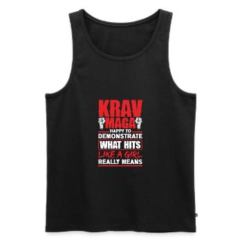 Martial Arts Self Defense Krav Maga Female - Männer Premium Bio Tank Top - Schwarz - Vorne - Michal (187cm)