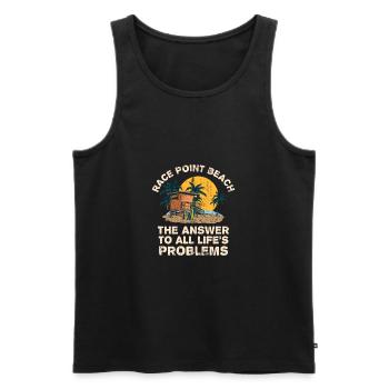 Race Point Beach Answer To All Life's Problems - Männer Premium Bio Tank Top - Schwarz - Vorne - AI Model Male 178 light (178cm)