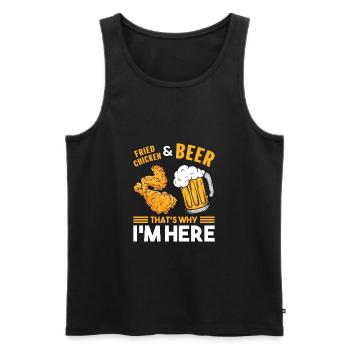 Crispy Fried Chicken Foodaholic Food Lover Gesc - Men's Premium Organic Tank Top - black - Front - AI Model Male 178 light (178cm)