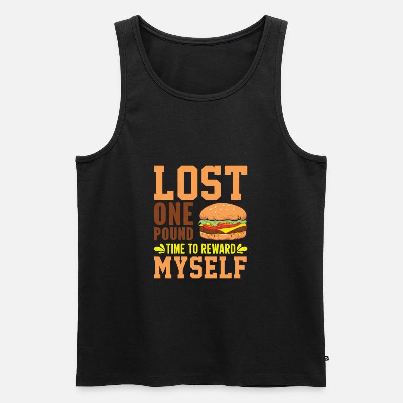 Fleischige Burger Lebensmittel-Liebhaber Lebensmit - Männer Premium Bio Tank Top - Schwarz