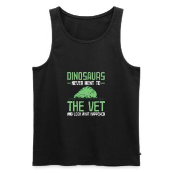 Dinosaurs Never Went To The Tierarzt - Männer Premium Bio Tank Top - Schwarz - Vorne - Michal (187cm)